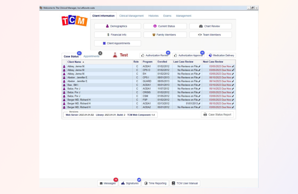 The Clinical Manager’s Graphical User Interface can be mastered by clinicians and other end users who may not have much computer experience.