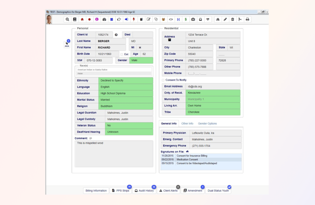 Detailed demographics are stored for each consumer.