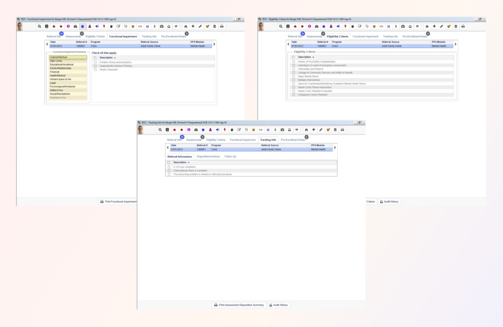 User-defined eligibility criteria is used to determine whether the individual is eligible for services